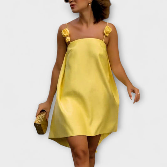 Jordan - Stylish Floral Print Loose Mini Dress with Straps