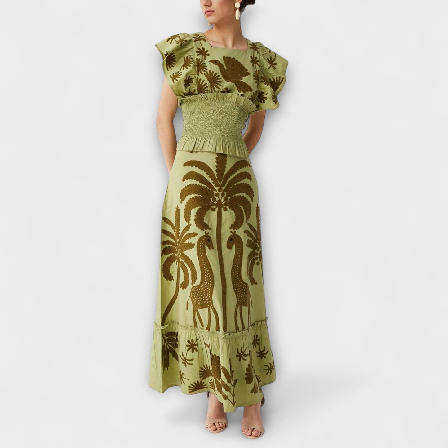 Amy - Stylish Palm Dress