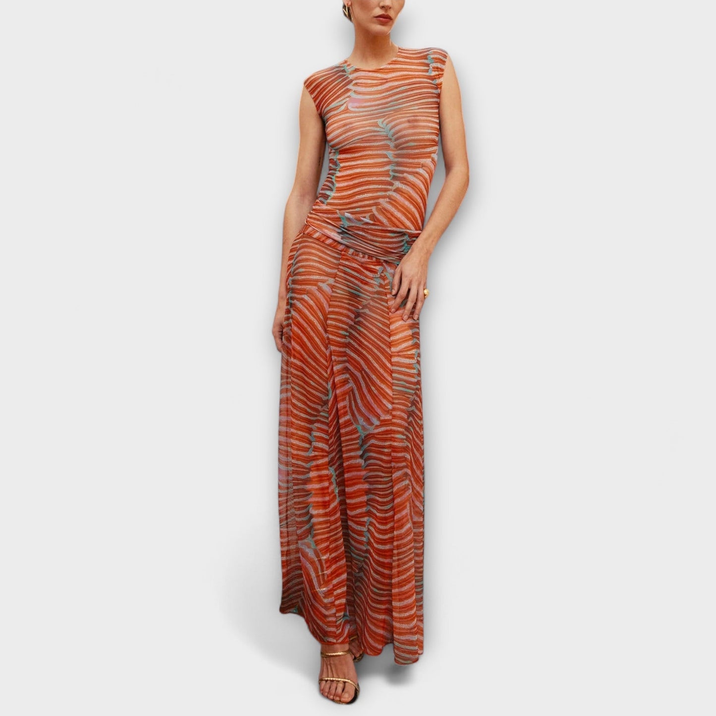Phoenix - Shimmering Wave Mesh Bodysuit