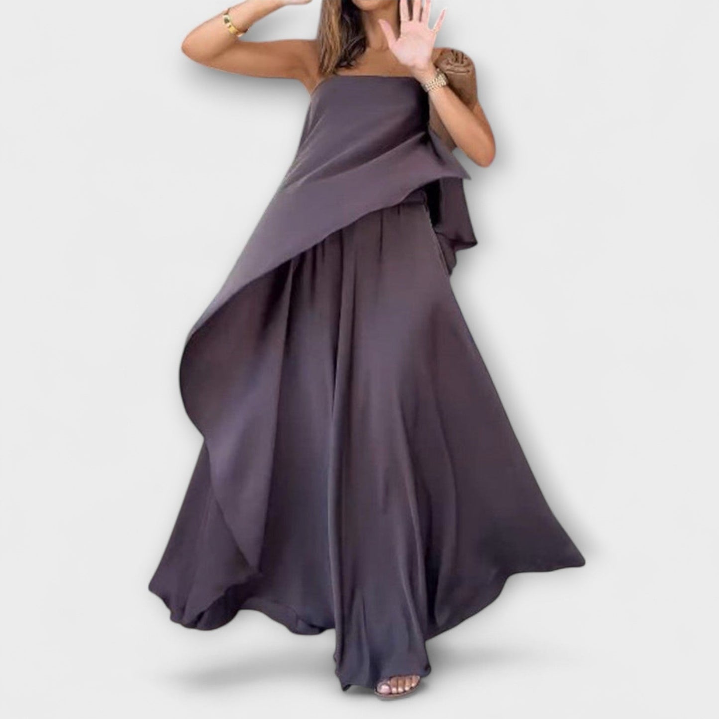 Ruby - Chic Sleeveless Bandeau Top and Skirt