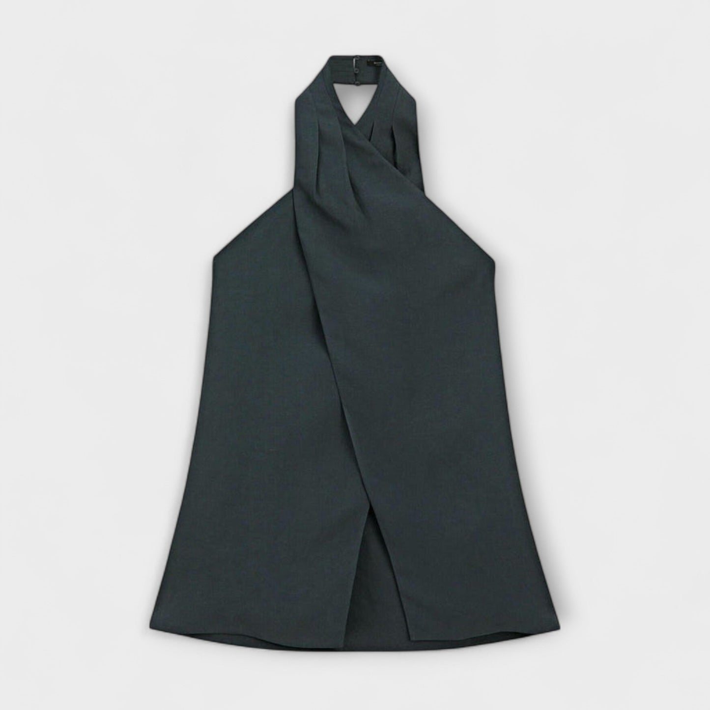 Leah - Blue Halter Neck Top with Back Slit