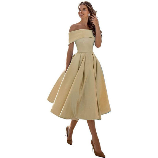 Romy - Stylish Off-Shoulder Draped Maxi Dress