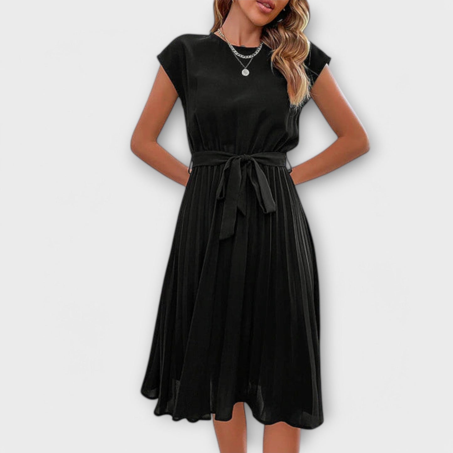 Claire - Short Sleeve, Draped, Casual Midi Dress