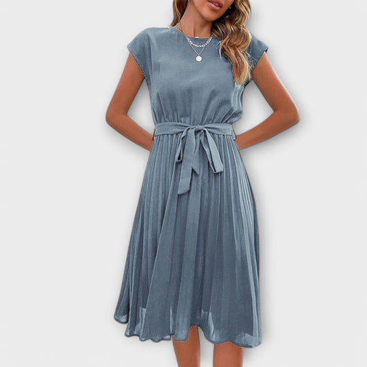 Claire - Short Sleeve, Draped, Casual Midi Dress