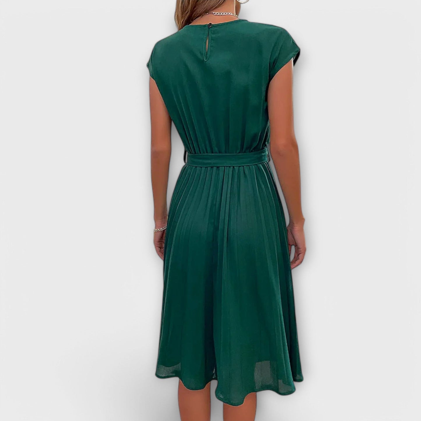 Claire - Short Sleeve, Draped, Casual Midi Dress