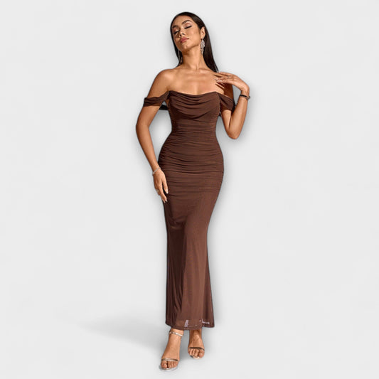 Ione - Off-Shoulder Ruched Bodycon Dress