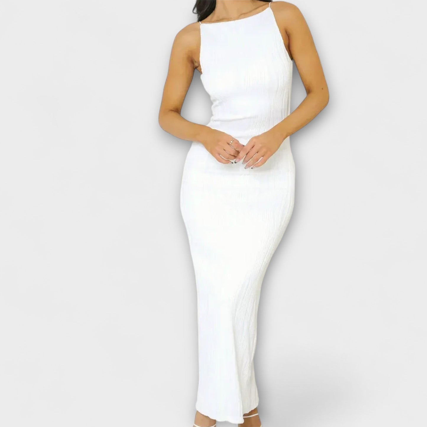 Chic Sleeveless Ruched Maxi Dress
