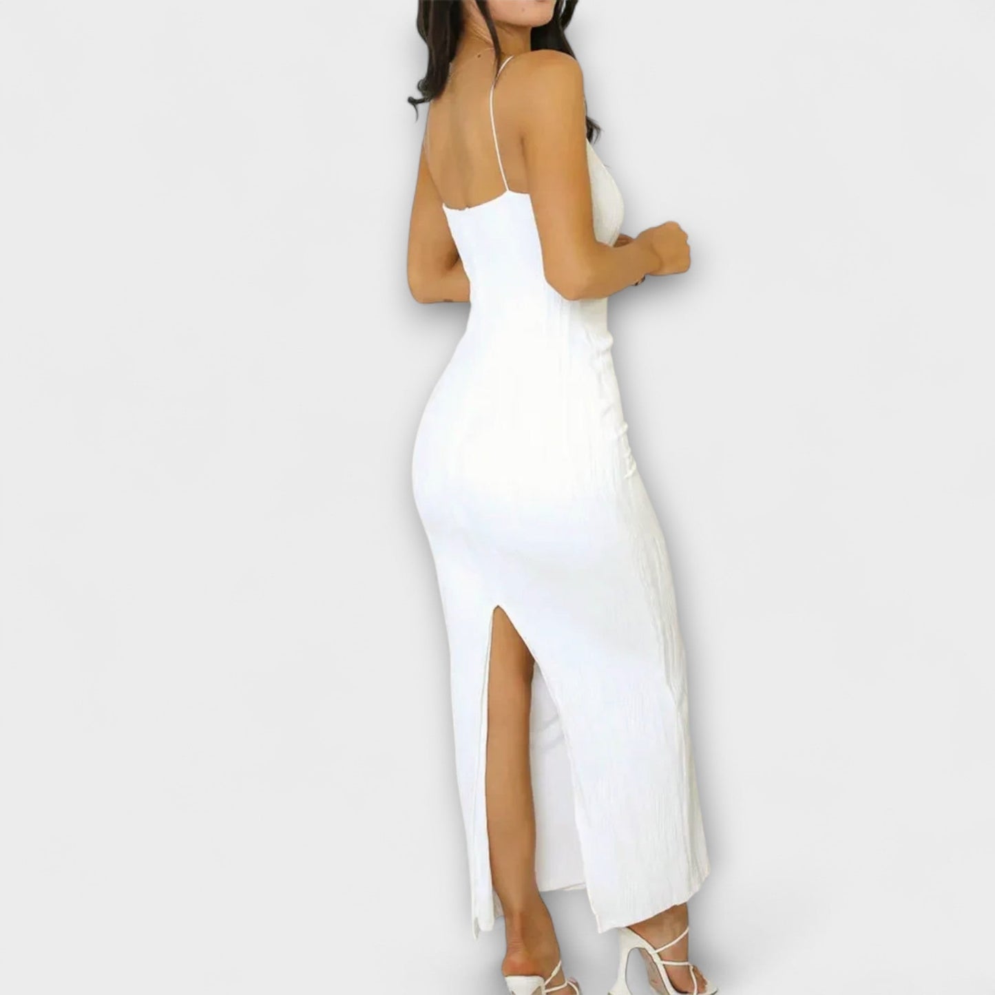 Chic Sleeveless Ruched Maxi Dress