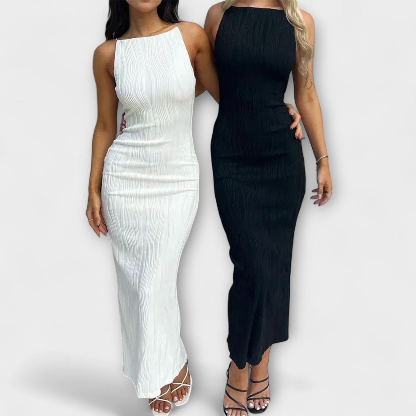 Chic Sleeveless Ruched Maxi Dress