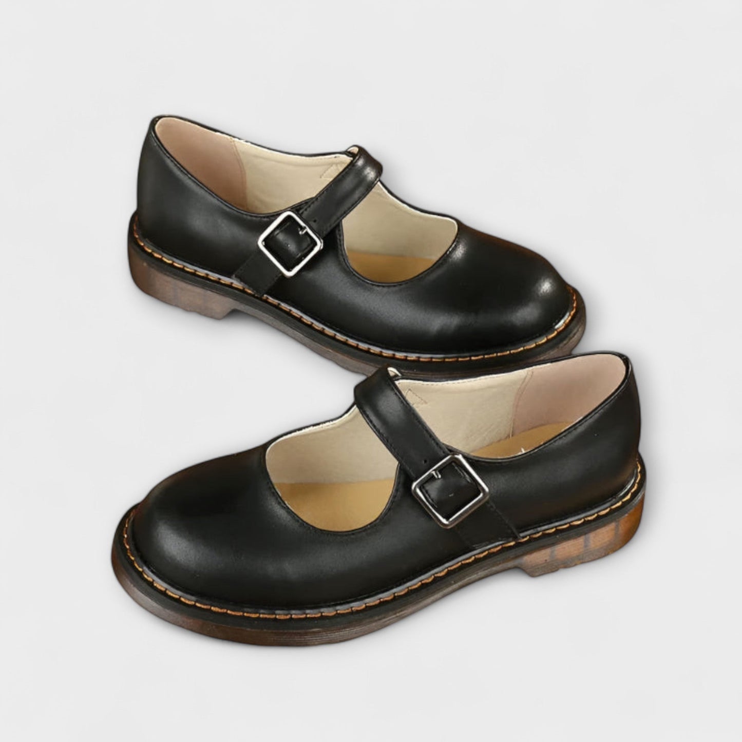 Women’s Vintage Mary Jane Shoes – Classic Leather Shoes with Strap & Comfort Sole