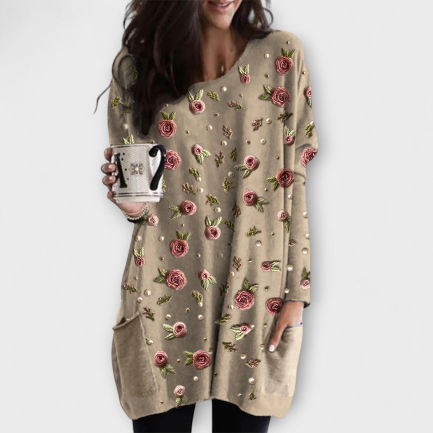 Layla - Tunic with Rose Pattern