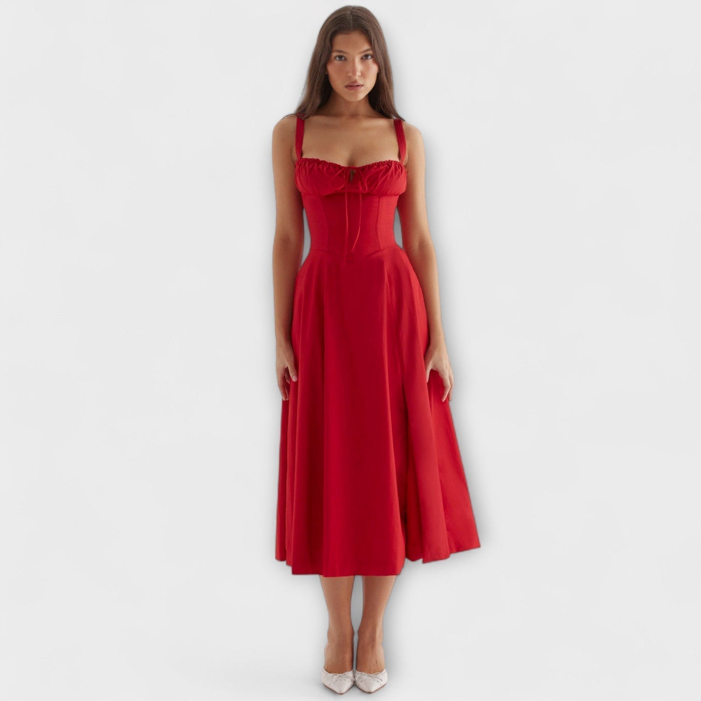 Zipporas - Custom-Made Bustier Dress with Modern Spring Floral Pattern