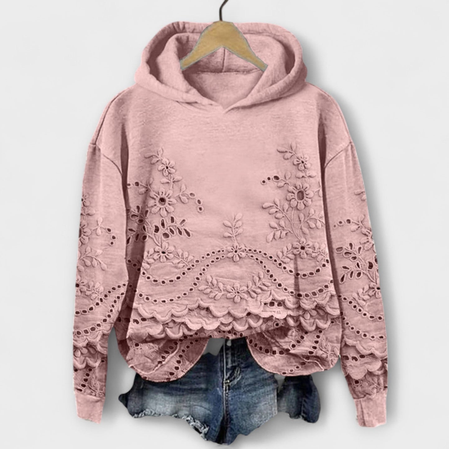 Grace – Vintage Hoodie with Floral Print