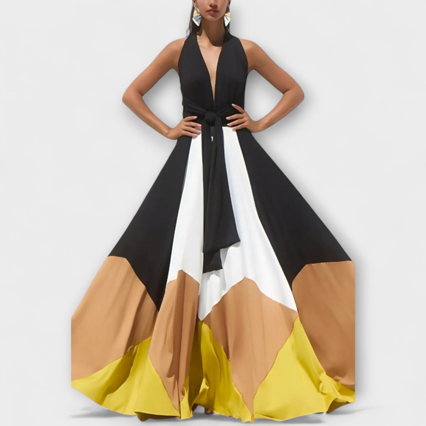 Nava - Long Sleeve Dress with Open Back