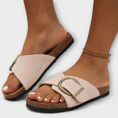 Margie - Women's Cork Sandals with Buckle Strap Design