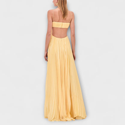Mireille - Stylish Maxi Dress with Pleats and Cutouts