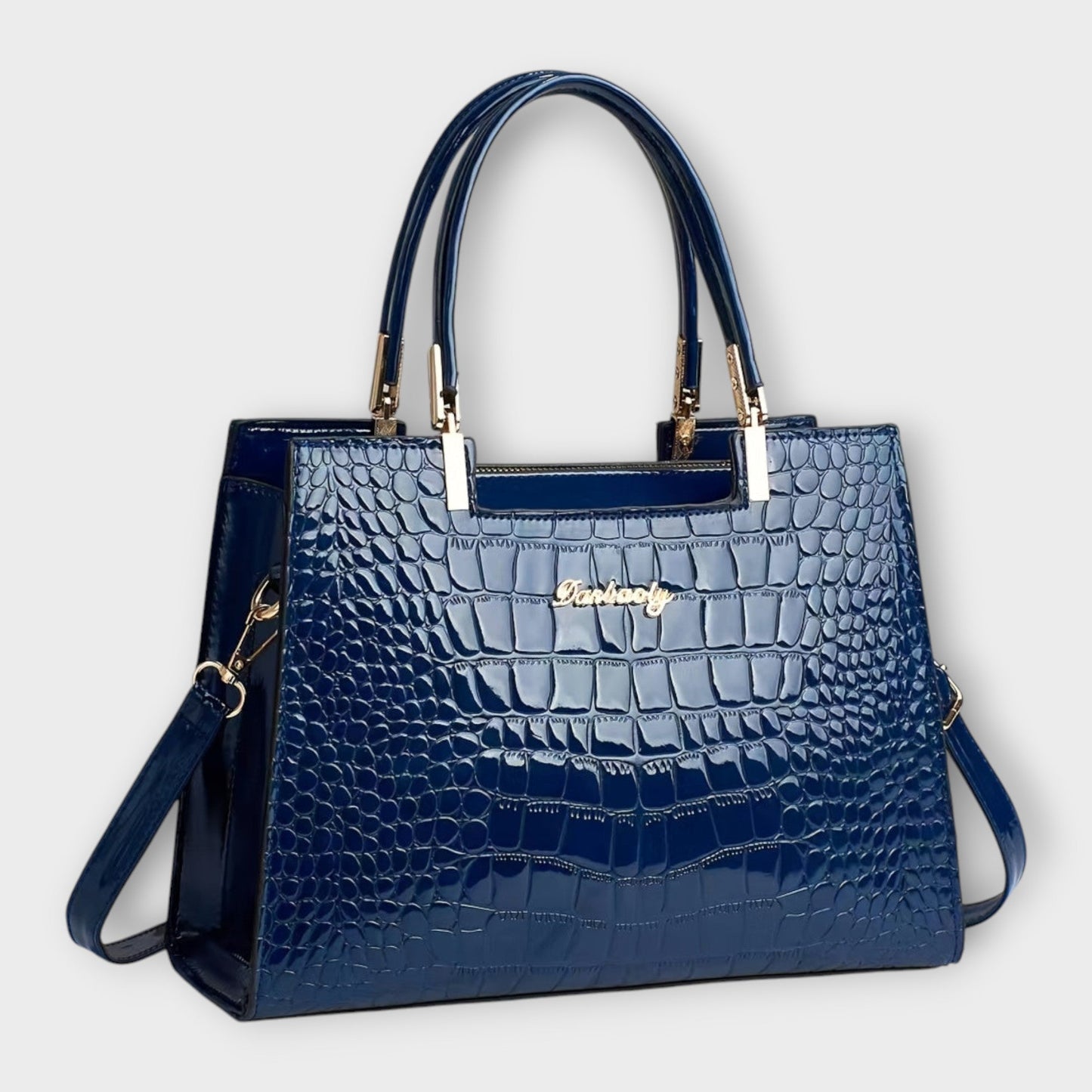 Aurellia. - Glossy Crocodile Pattern Handbag