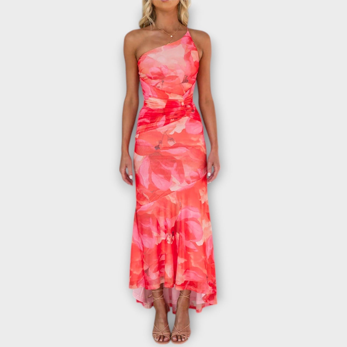 Pia - Maxi Dress with Asymmetrical Ruching