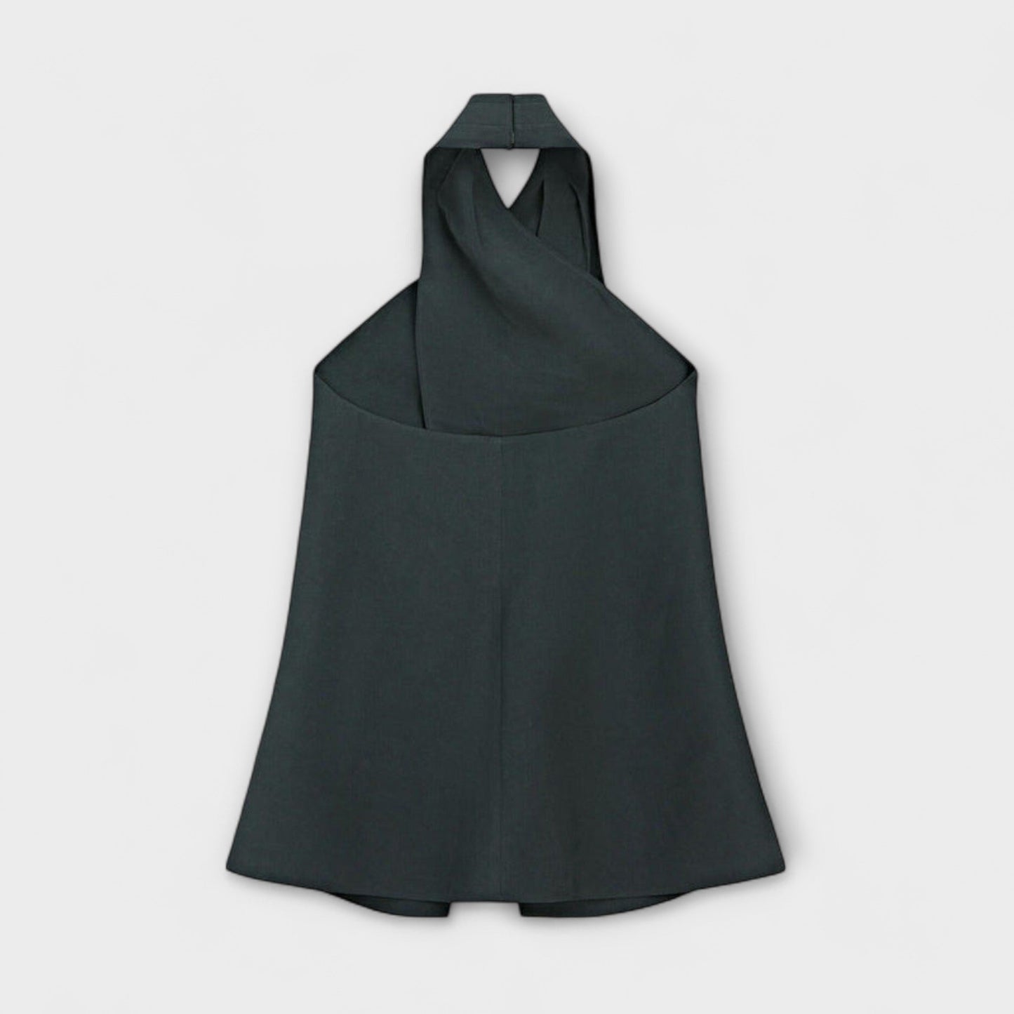 Leah - Blue Halter Neck Top with Back Slit