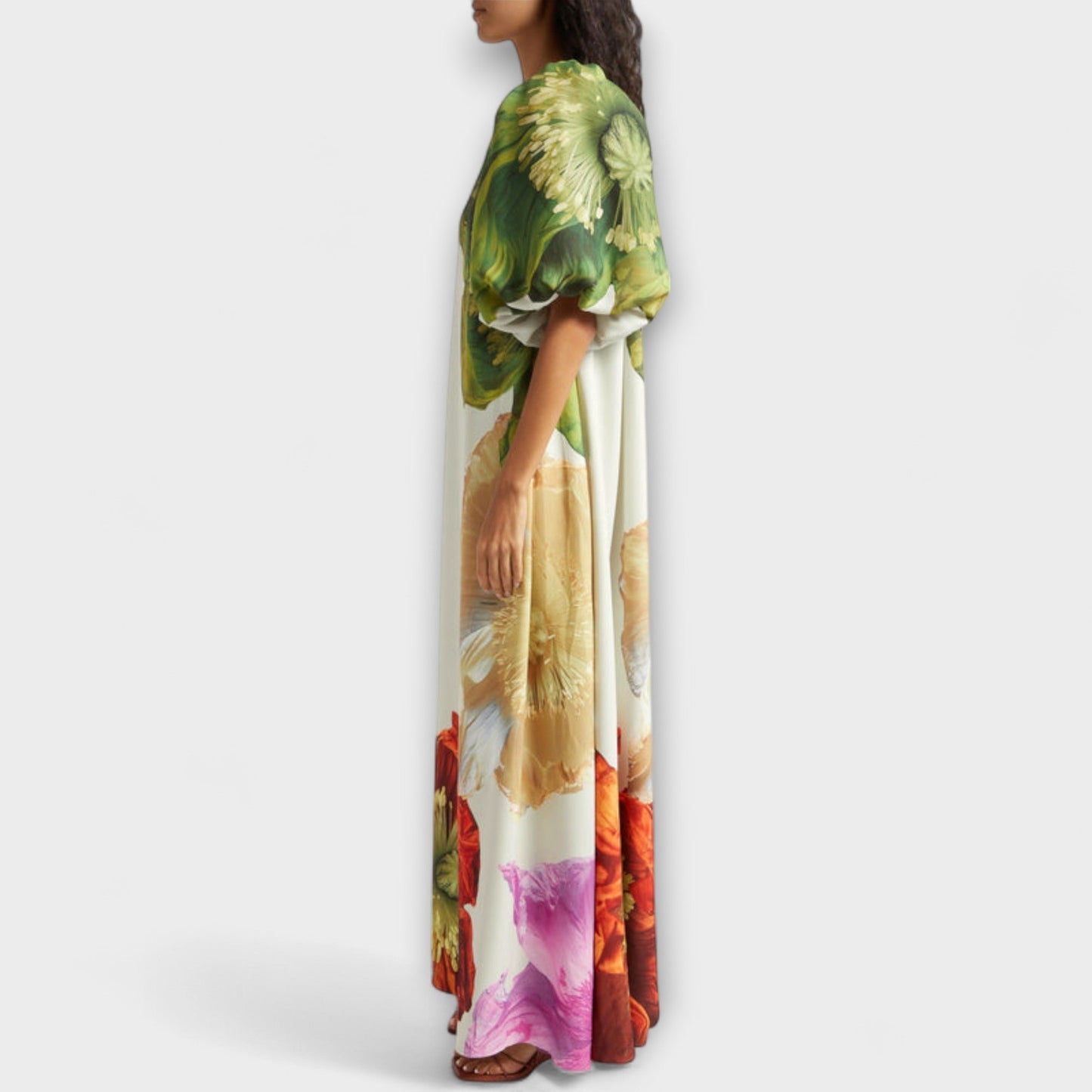 Melodie - Asymmetrical Floral Maxi Dress