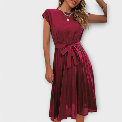 Claire - Short Sleeve, Draped, Casual Midi Dress