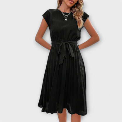 Claire - Short Sleeve, Draped, Casual Midi Dress