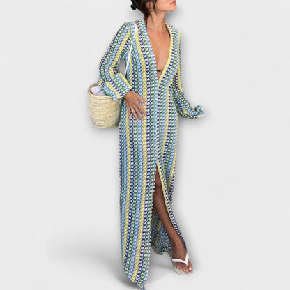 Elina – Maxi Dress with V-Neck and Vacation Flair