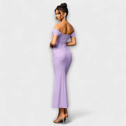 Ione - Off-Shoulder Ruched Bodycon Dress