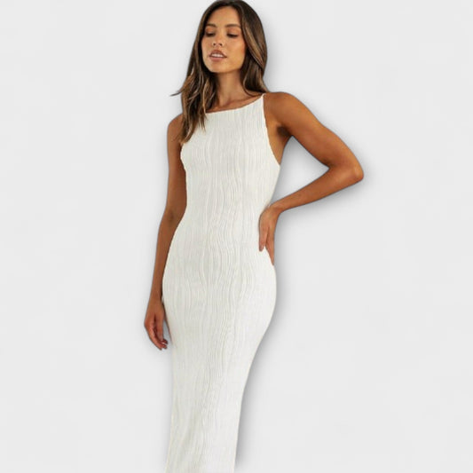 Chic Sleeveless Ruched Maxi Dress