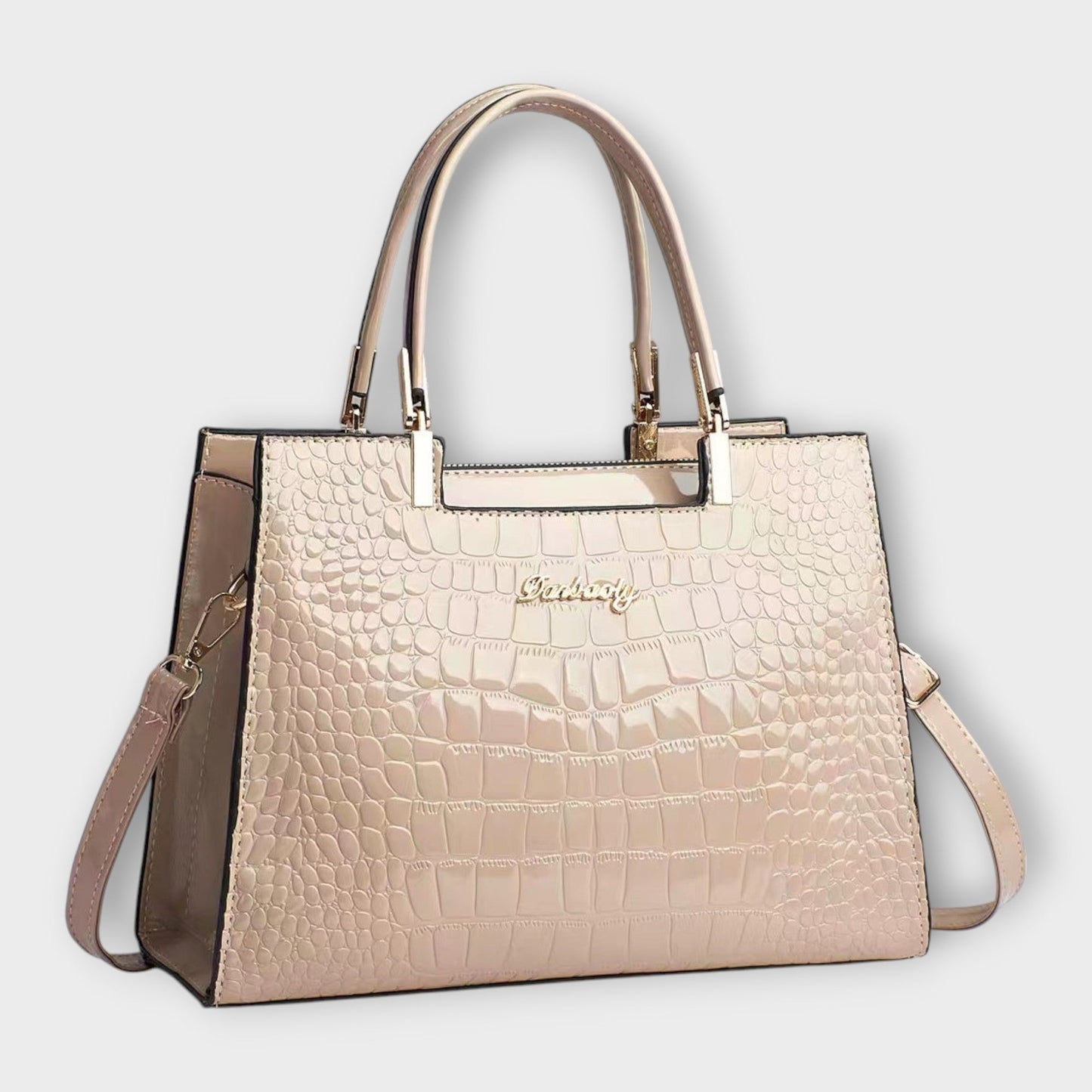 Aurellia. - Glossy Crocodile Pattern Handbag