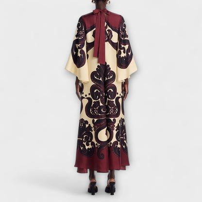 Lucy - Stunning Grenadilla Print Maxi Dress for Effortless Elegance