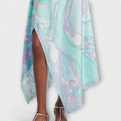 Everly - Set of Halter Top and Asymmetrical Midi Skirt