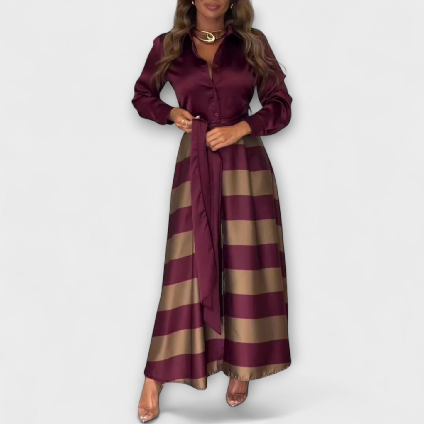 Hedda - Long Sleeve Shirt Dress with Belt